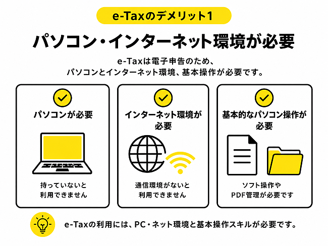 パソコン・インターネット環境の準備が必要である